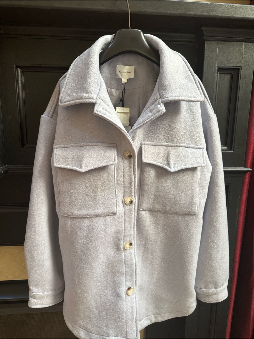 LINE & DOT Wool-Blend Button Front Coat in Lavender sz M